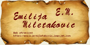 Emilija Miletaković vizit kartica